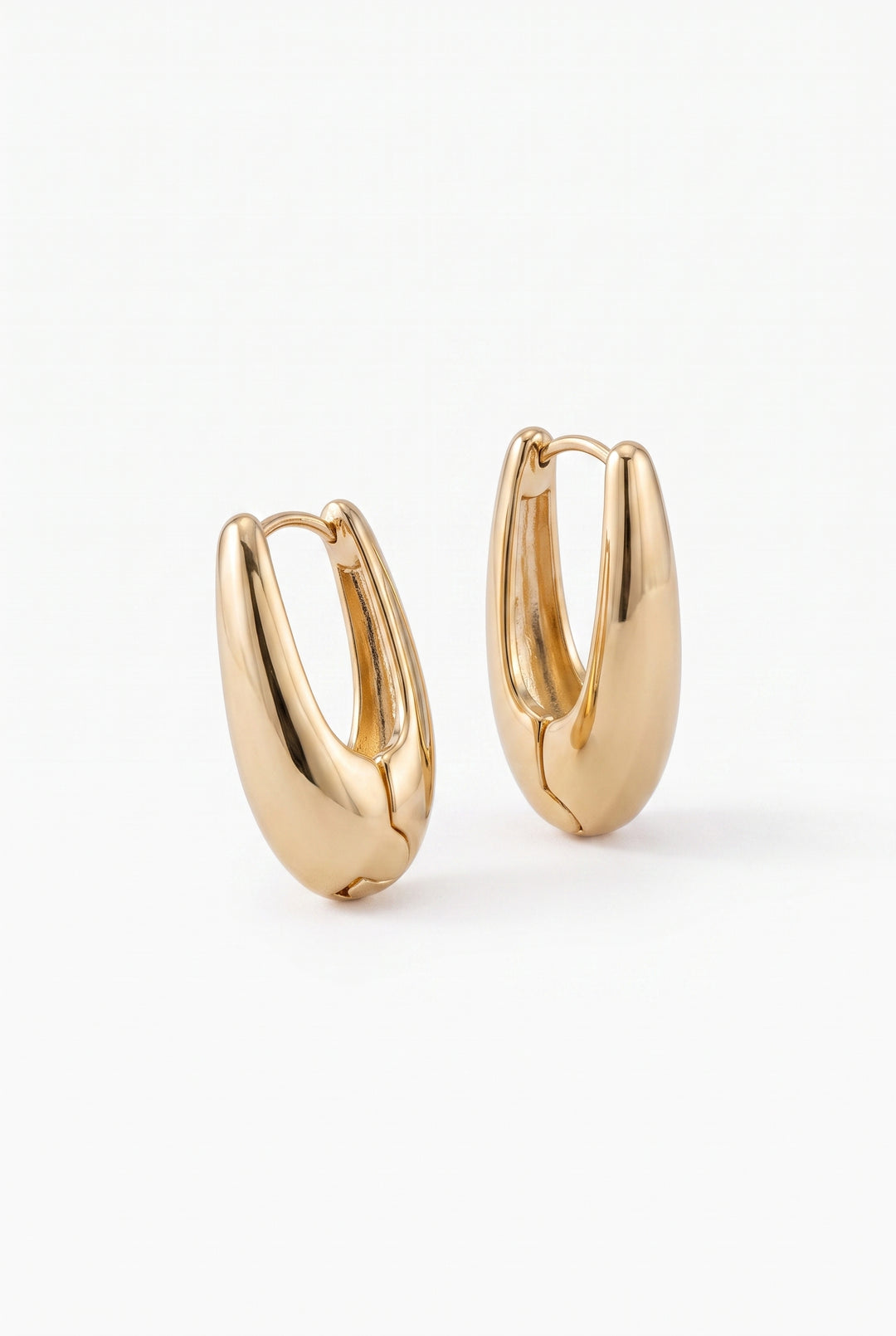 Polished Gold Teardrop Earrings
