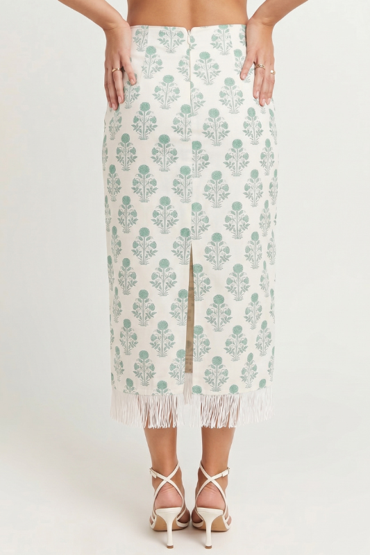 Santorini Garden Midi Skirt