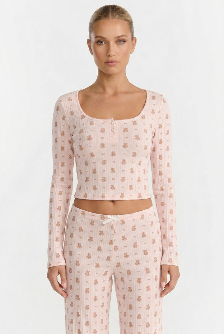 Sleepytea Teddy Bear Pointelle Top