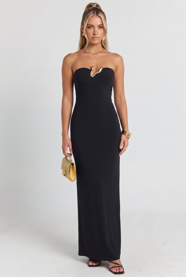 Stay Late Strapless Maxi Dress