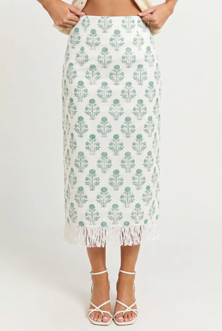 Santorini Garden Midi Skirt