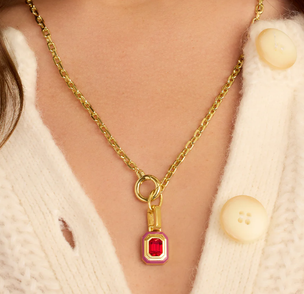 Rosy Pink Tag Charm