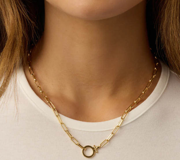 AURÉ Lia Paperclip Chain Necklace