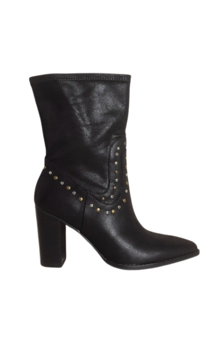 Dina Studded Faux Leather Heeled Boot