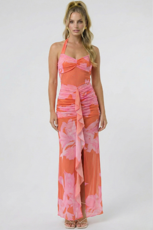 Southern Sun Halter Maxi Dress
