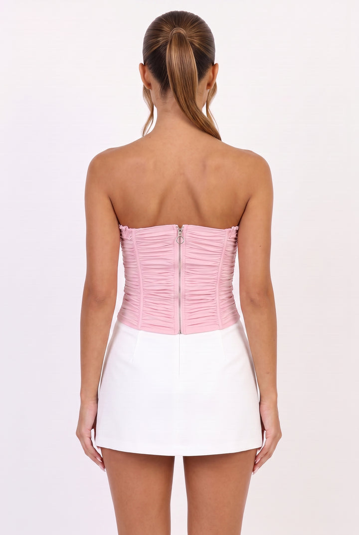 Pink Chiffon Corset Top