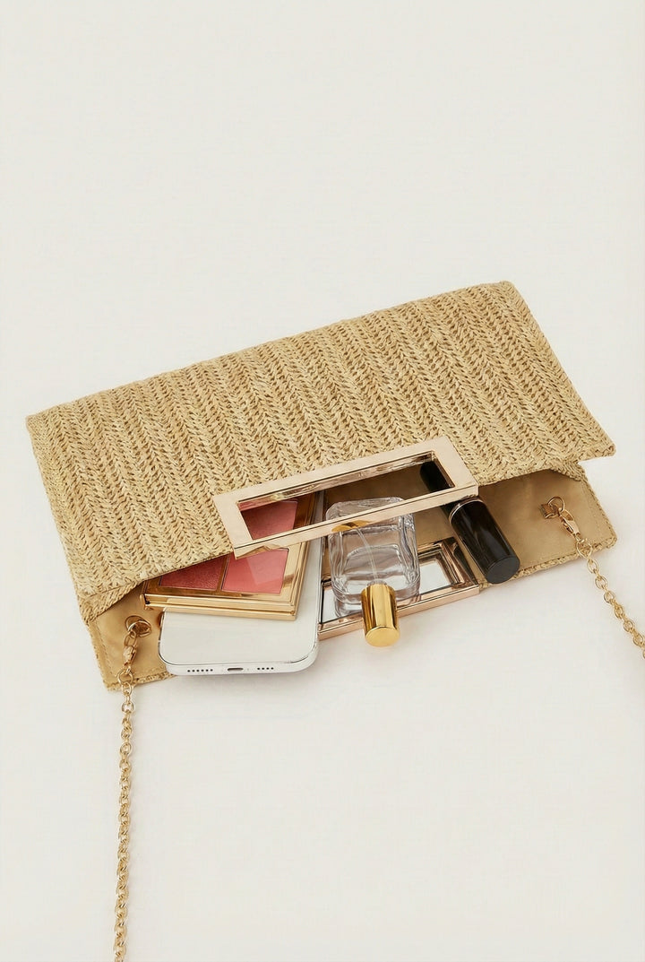 Vacation Town Woven Handle Bag