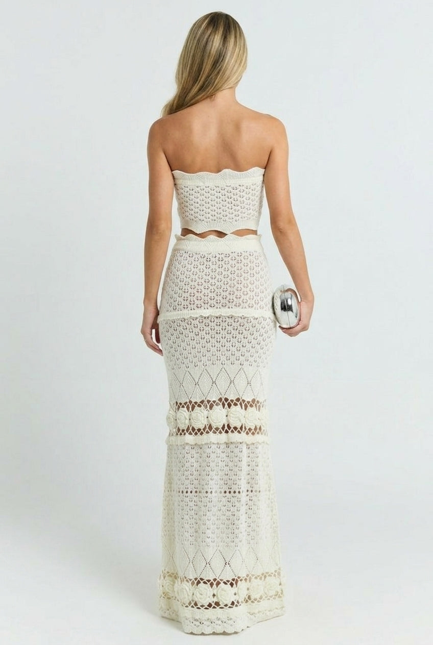 Villa Vacation Crochet Maxi Set