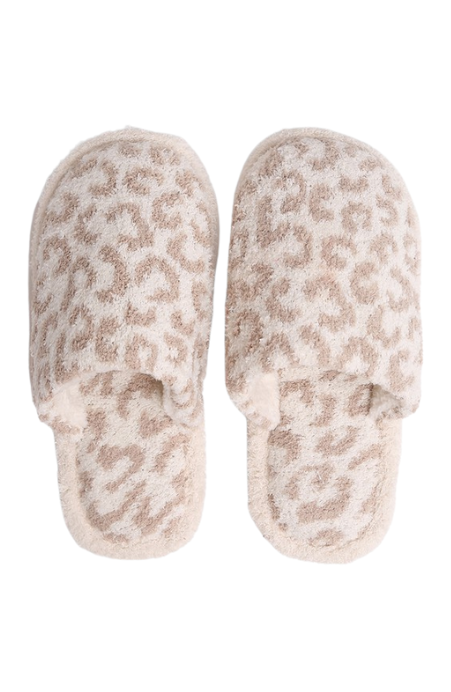 Soft Leopard Print Slippers - Final Sale