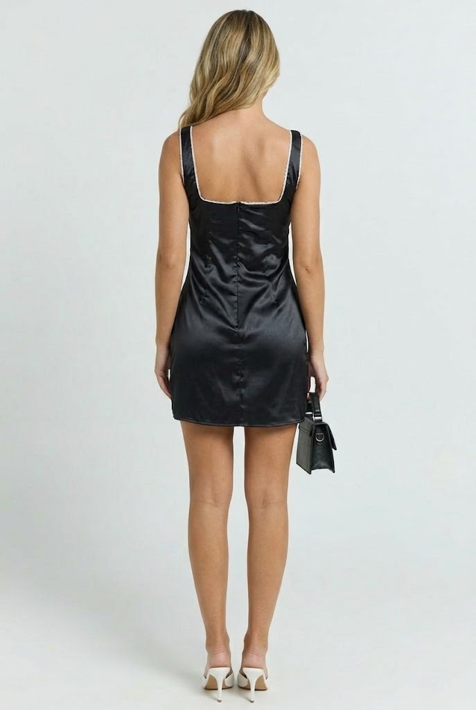 Late Checkout Satin Mini Dress