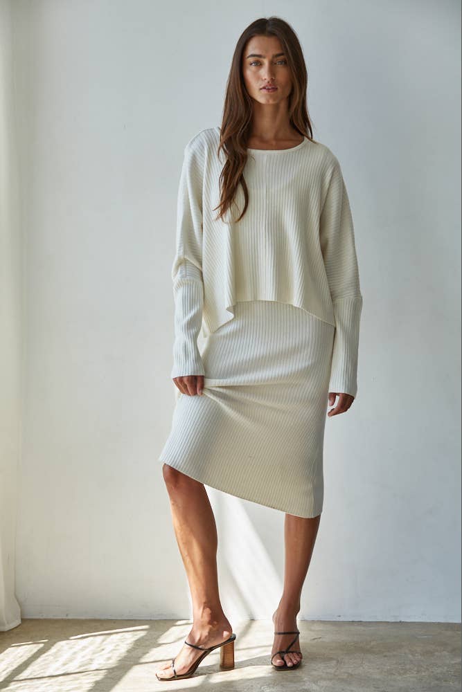 Cozy Intentions Ribbed Knit Sweater Top