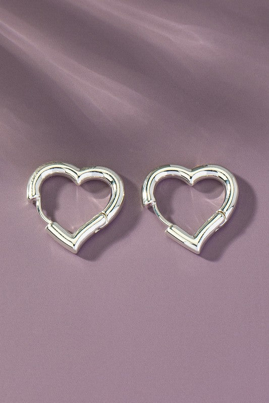 Heart Huggie Hoop Earrings