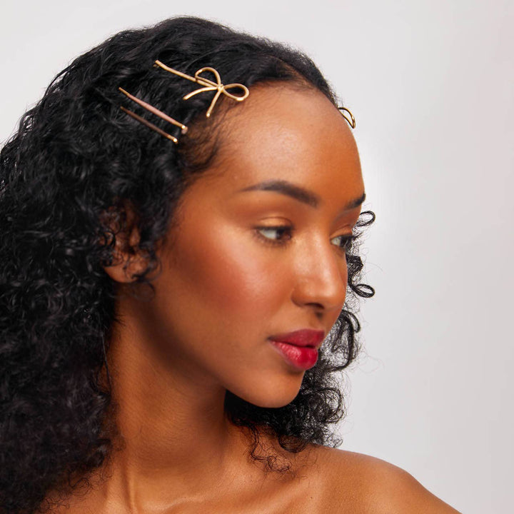 KITSCH Puffy & Bow Bobby Pins Set