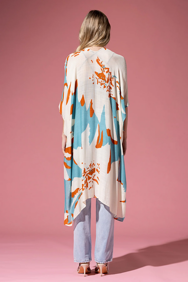 Aquamarine Open Front Kimono