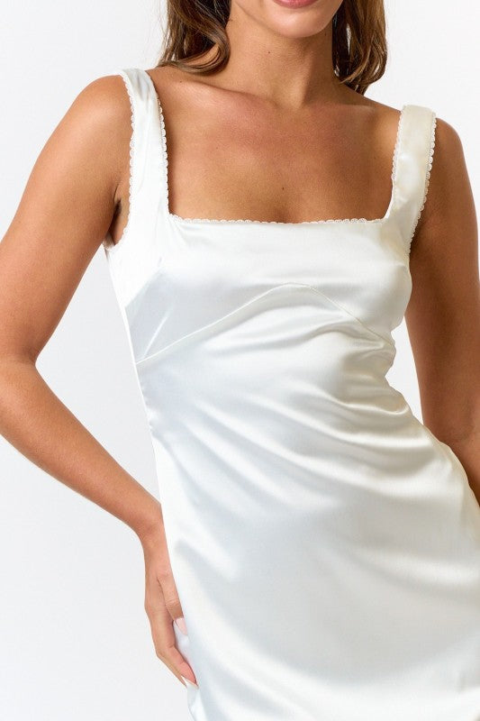 Late Checkout Satin Mini Dress