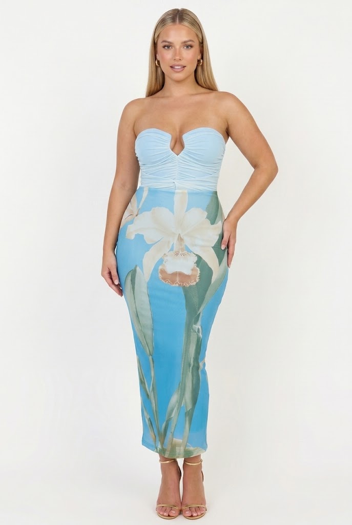 Blue Grotto Midi Dress
