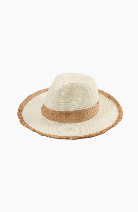 Beach Day Frayed Brim Straw Hat