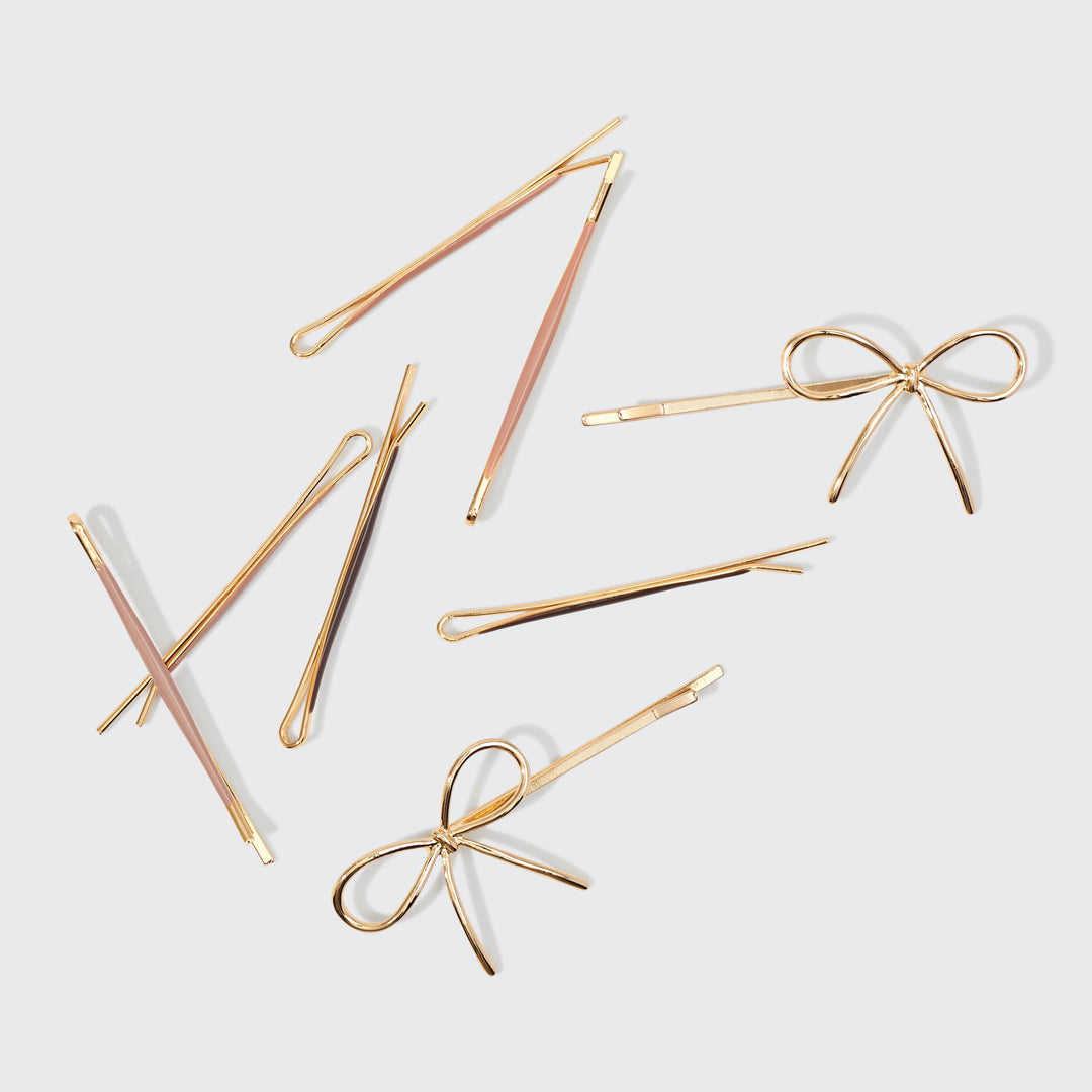 KITSCH Puffy & Bow Bobby Pins Set