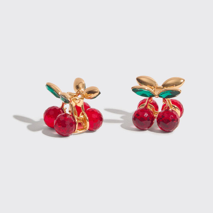 KITSCH Cherry Rhinestone Mini Claw Clips Set