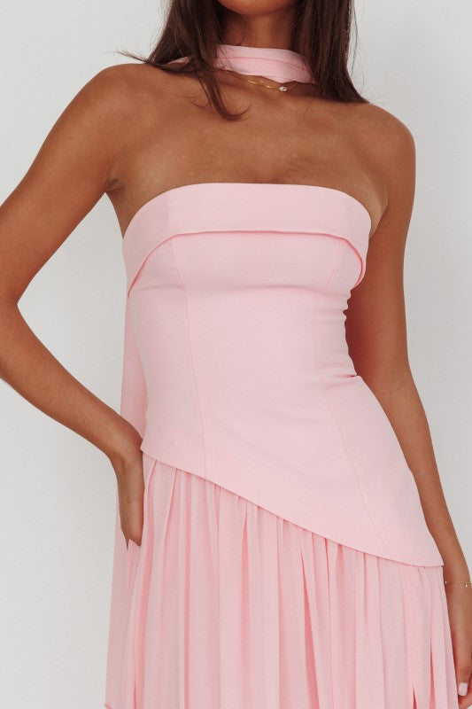 Contour Blush Bandeau Maxi Dress
