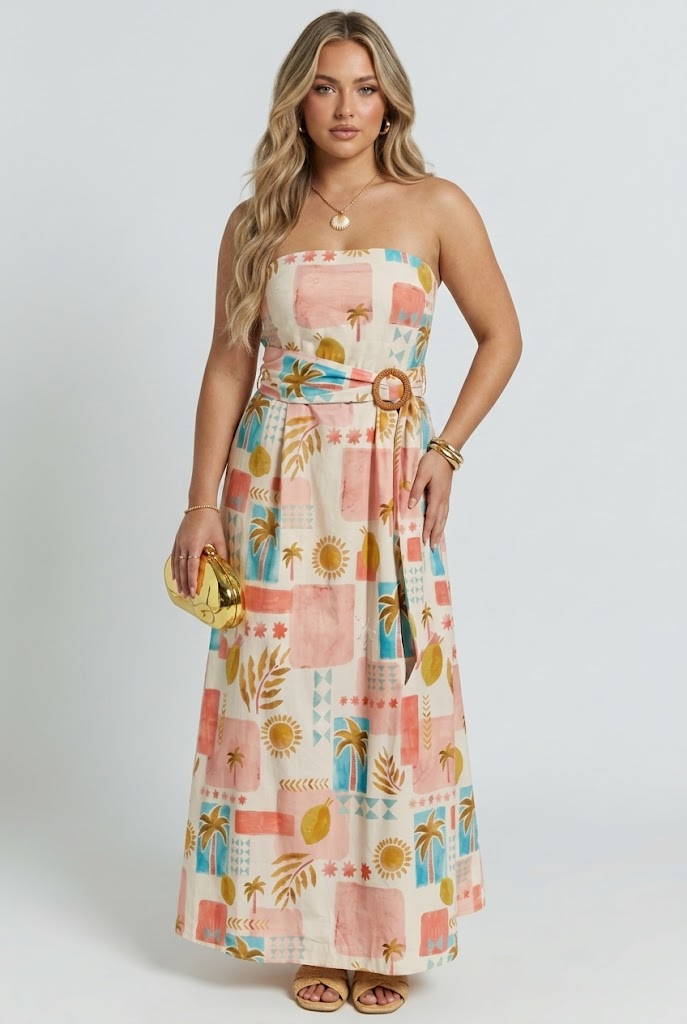 Poolside Mosaic Maxi Dress