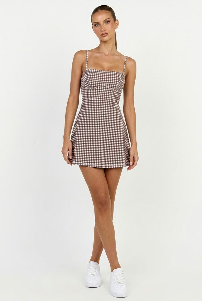 Gingham Sweetheart Soft Sculpt Mini Dress