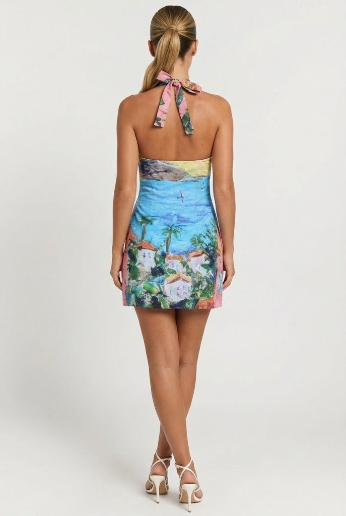 Postcard from Paradise Halter Mini Dress