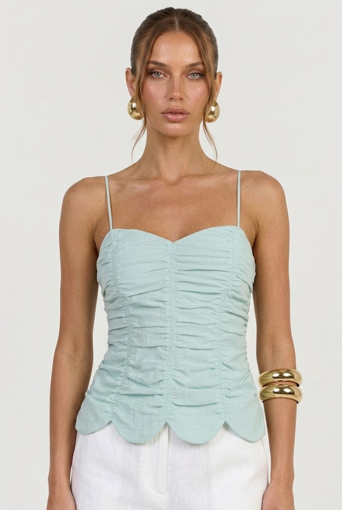 Mint Gelato Scallop Top
