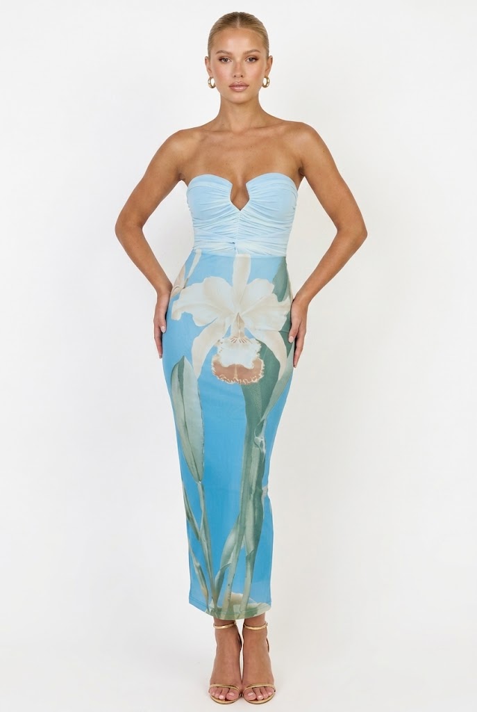 Blue Grotto Midi Dress