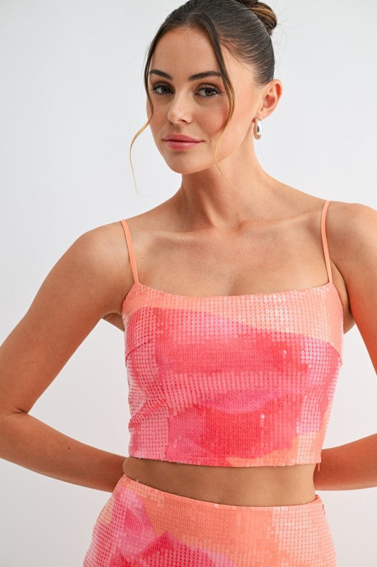 Miami Sunset Sequin Top