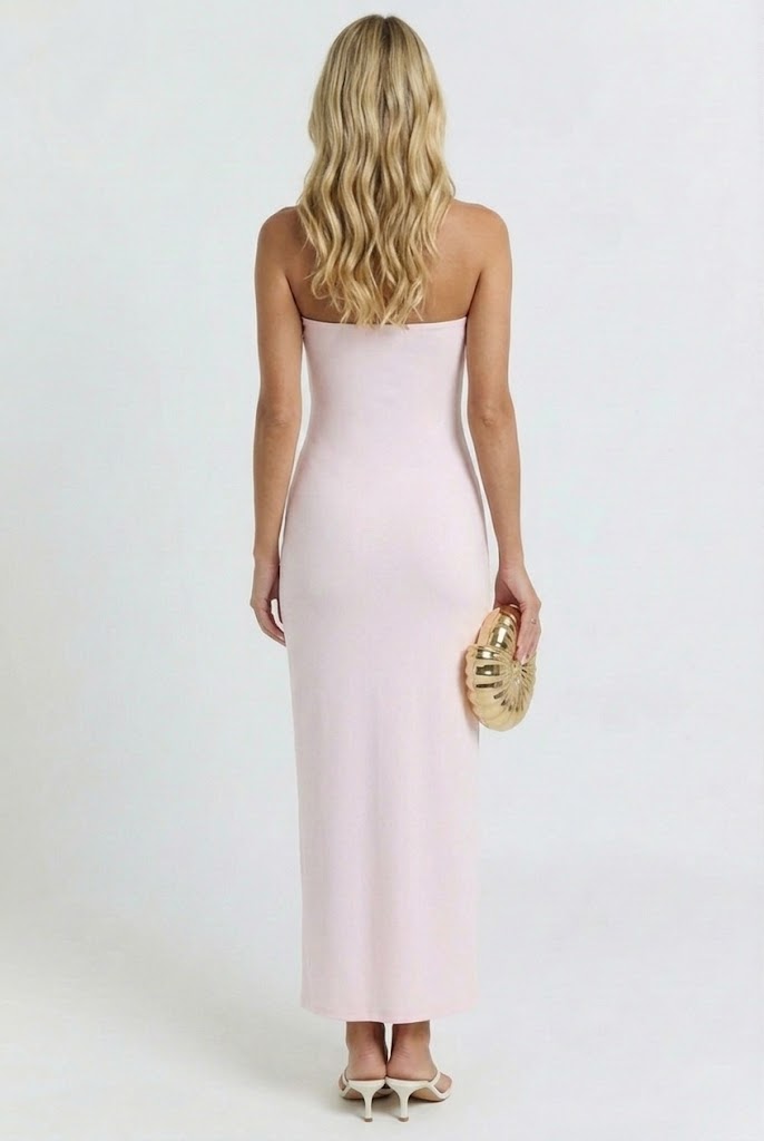 Seashell Buckle Tube Maxi Dress