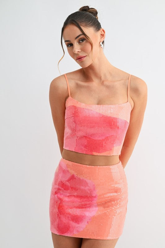 Miami Sunset Sequin Top