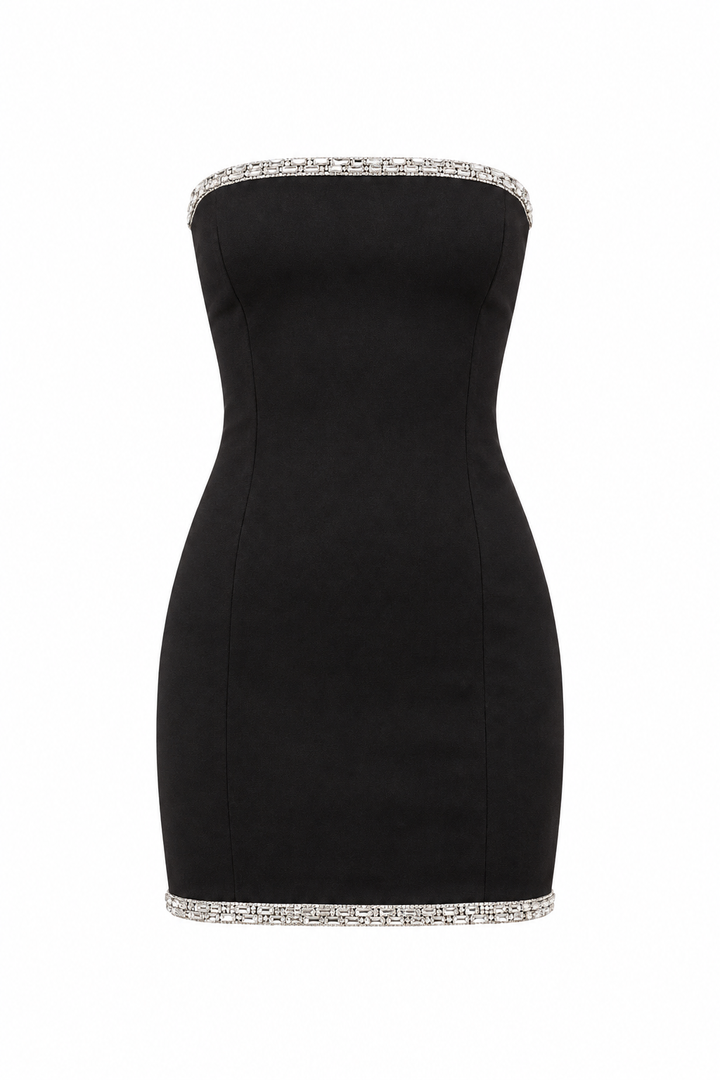 Crystal Frame Strapless Mini Dress