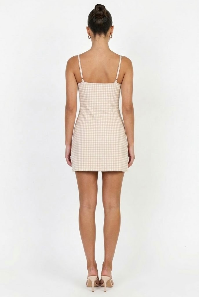Gingham Sweetheart Soft Sculpt Mini Dress
