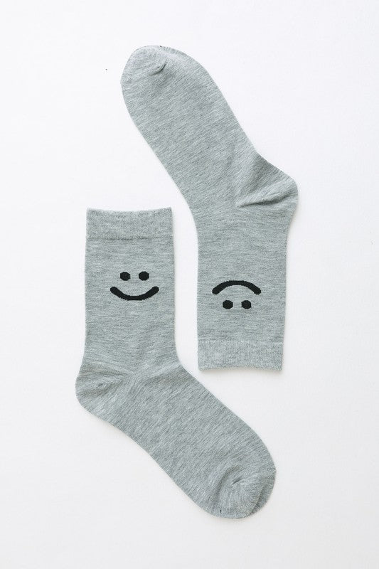 Happy Face Cotton Crew Socks