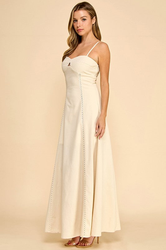 European Countryside Linen Maxi Dress