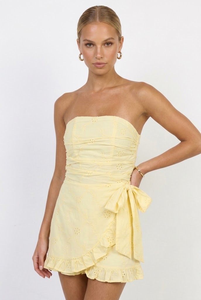 Sundrop Nectar Eyelet Wrap Tie Romper