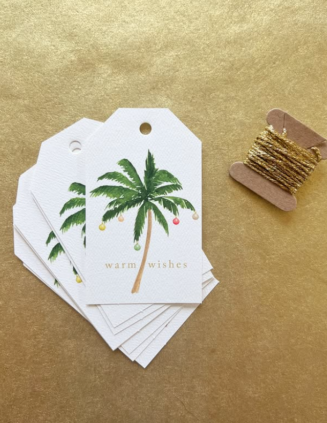 Holiday Palm Tree Gift Tags - Set of 8