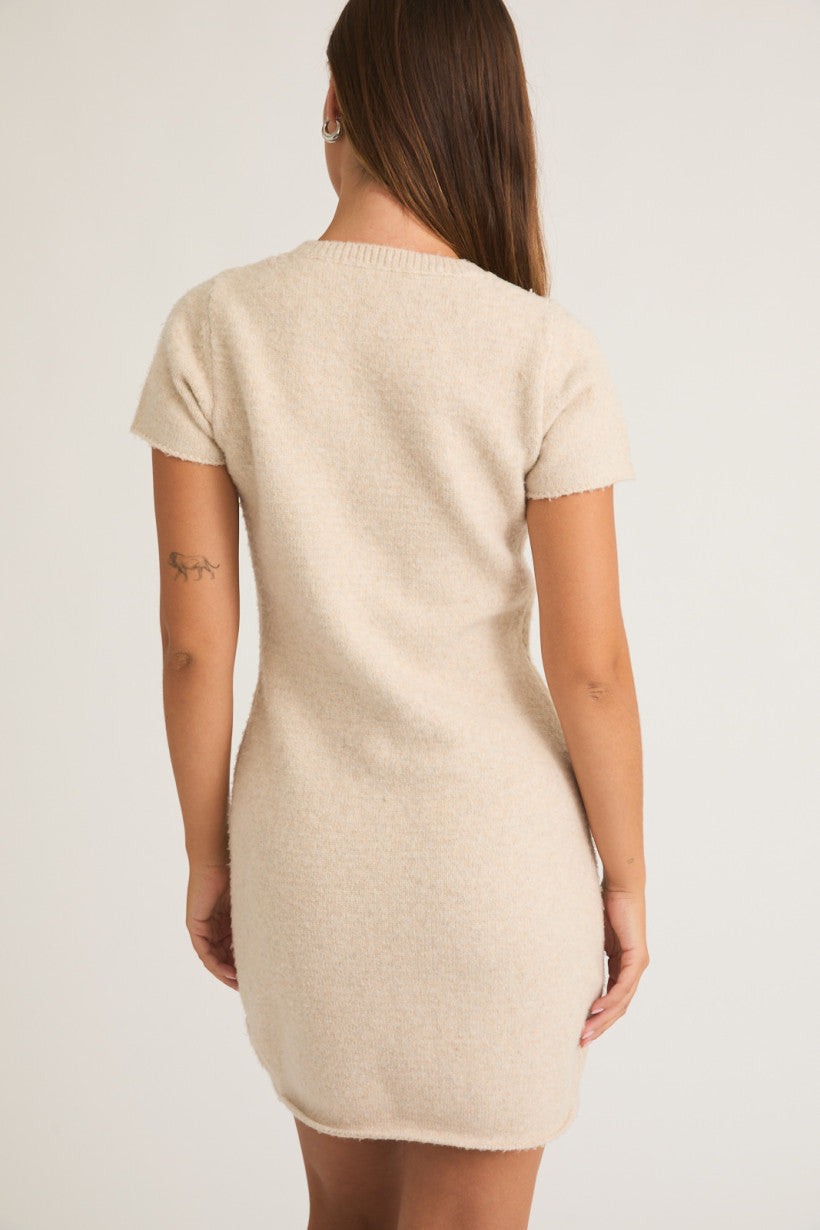 PREORDER - Keep It Real Short Sleeve Sweater Mini Dress