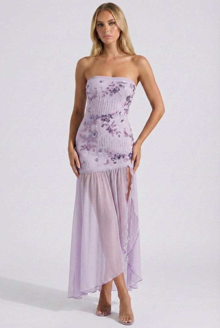 Jezra Strapless Sequin Maxi Dress