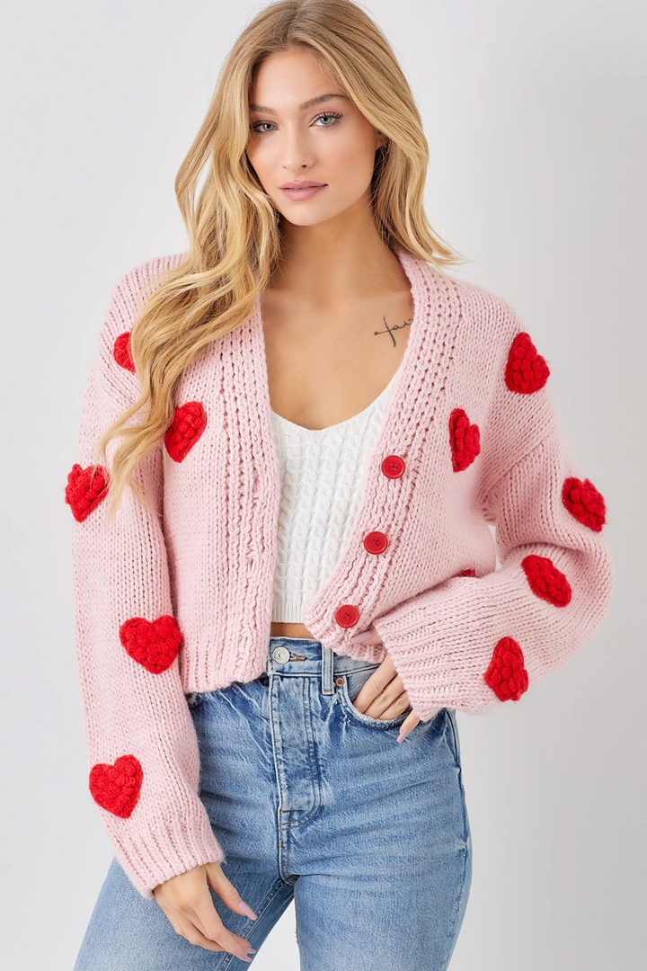 Listen To Your Heart Knit Button Front Cardigan