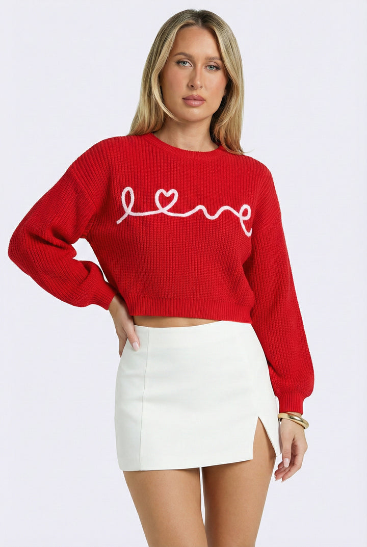 Love Script Graphic Sweater