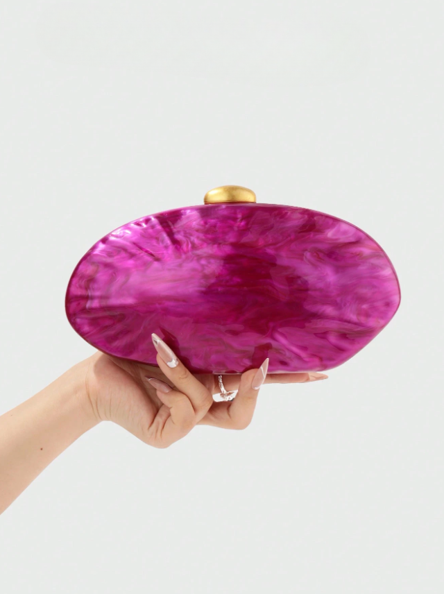 Veloria Marbled Oval Clutch