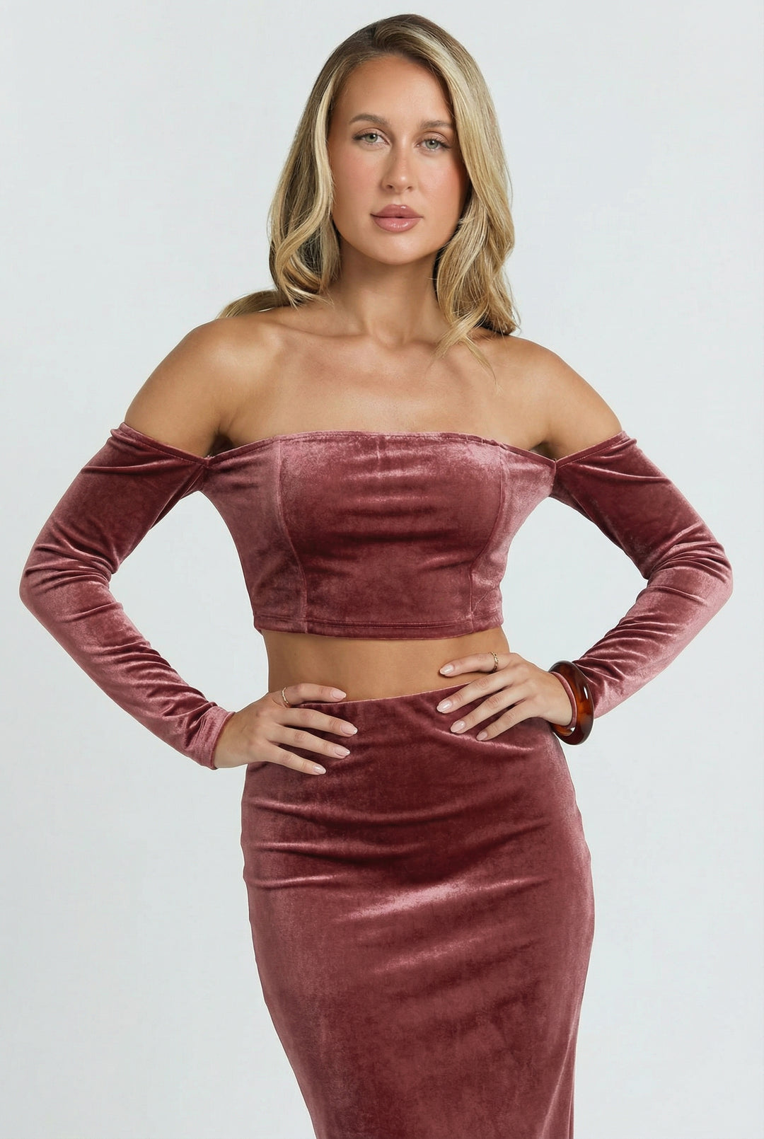 Making Magic Velvet Off Shoulder Top
