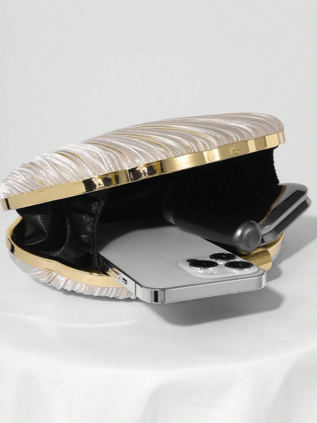 Mermaid Off Duty Satin Shell Clutch