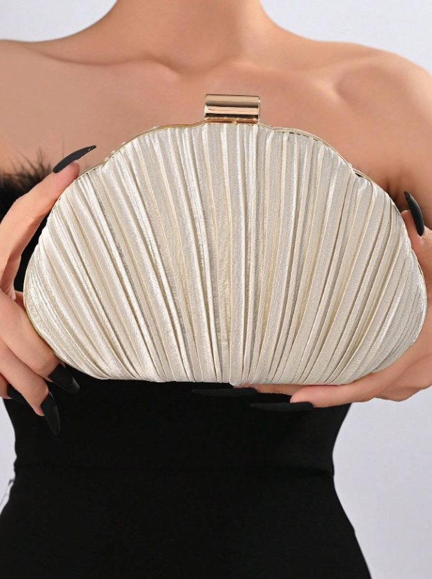 Mermaid Off Duty Satin Shell Clutch