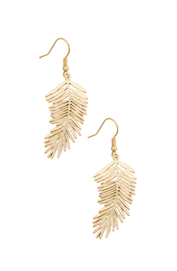 Tropical Palm Leaf Earrings