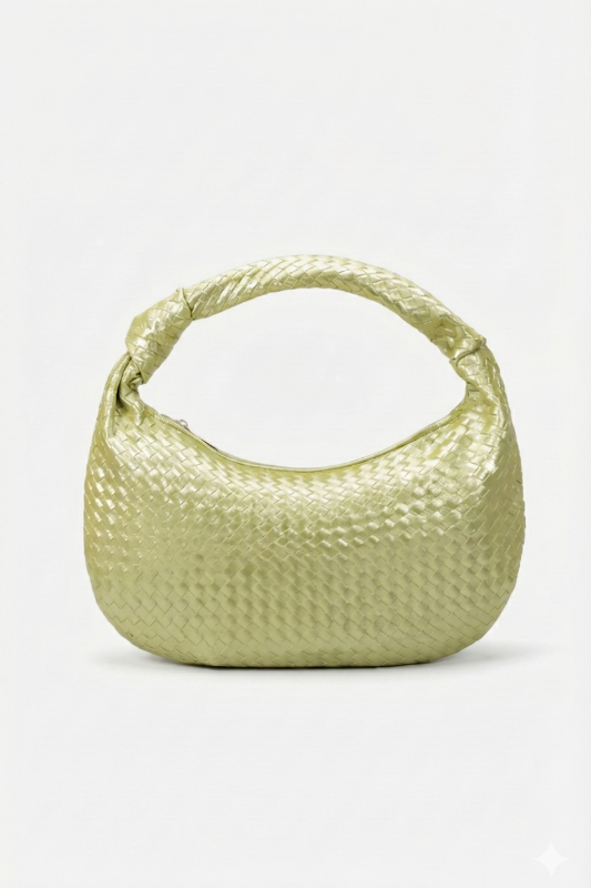 Melie Bianco Brigitte Metallic Lime Large Satchel