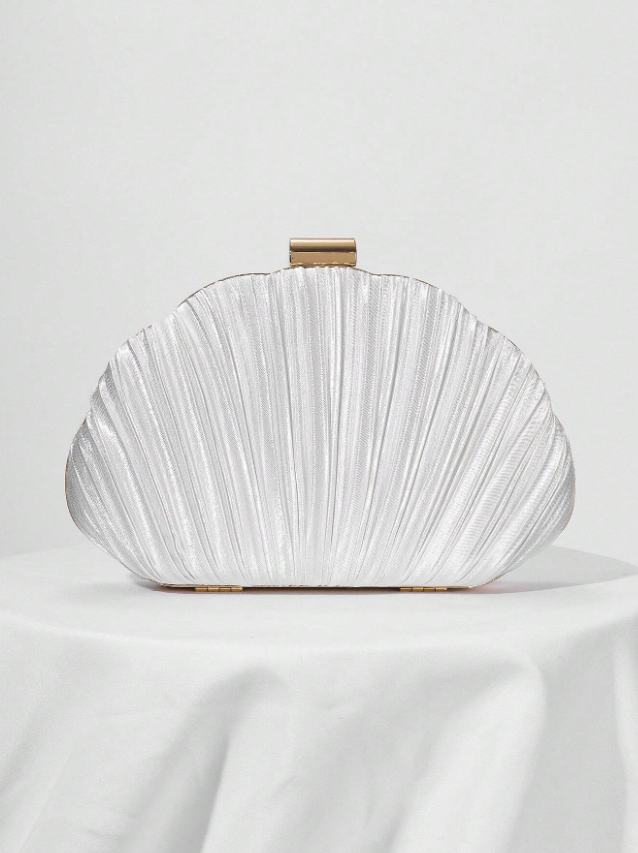 Mermaid Off Duty Satin Shell Clutch