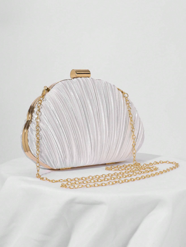 Mermaid Off Duty Satin Shell Clutch